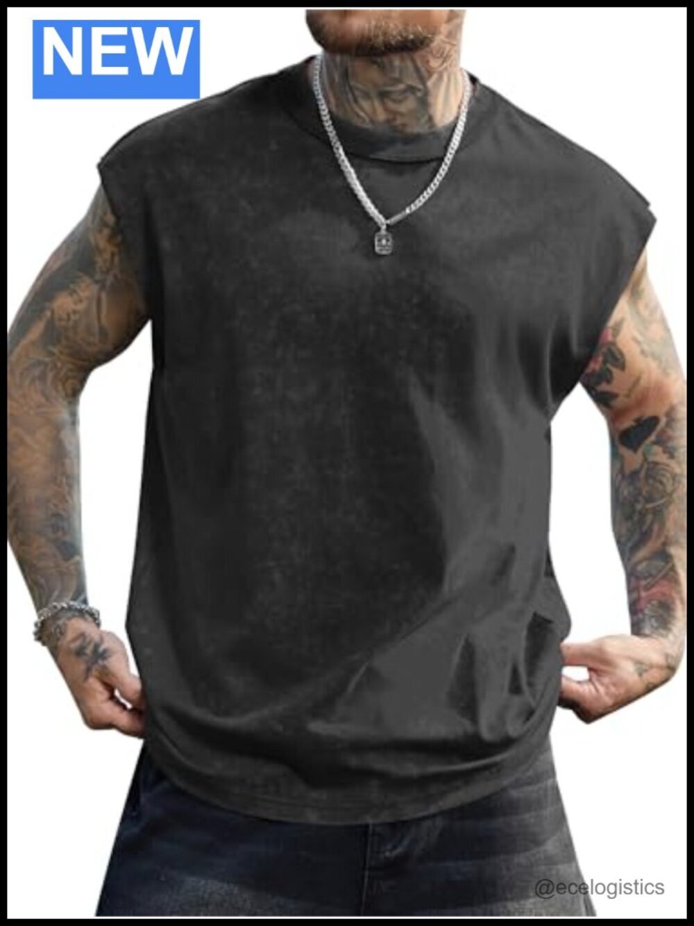Men's Sleeveless Muscle Tank Top Cotton Blend Crew Neck Training Tee